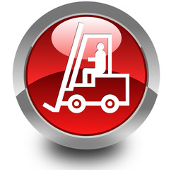 Forklift truck glossy icon - 34455321