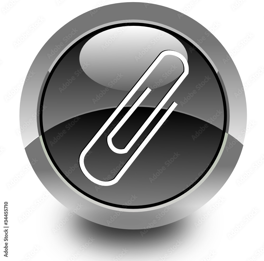 Sticker paper clip glossy icon