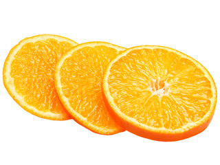 orange slices isolated on white background
