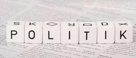 Politik Buchstabenwürfel