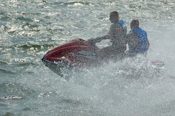 Men on a jet ski