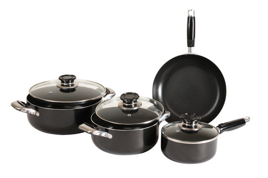 Sauce pans. Isolated