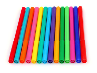 bright markers isolated on white