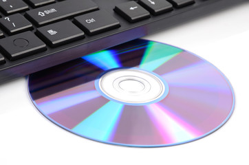 DVD and computer keyboard