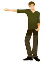 Portrait of man standing by wall