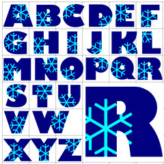 ABC Alphabet background chrystal blue design