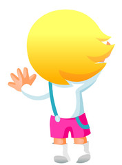 Rear view of boy standing