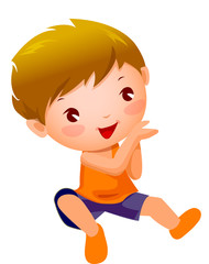 Close-up of boy sitting