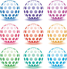 set of 3d shiny globes