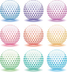 set of 3d shiny globes