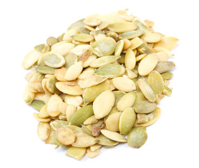 pumpkin seeds isolated on a white