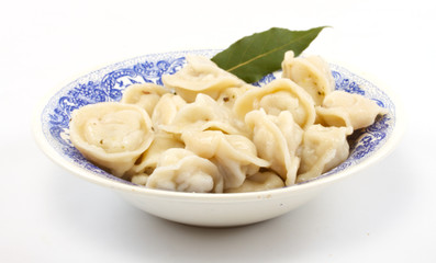 Meat Dumplings - russian pelmeni - with laurel