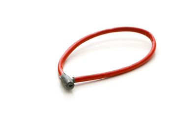 Fototapeta premium Red bicycle lock