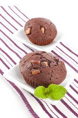 Delicious chocolate muffins.