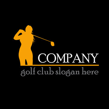 Orange Logo Golf on black background # Vector