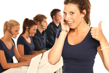 Mitarbeiter im Callcenter