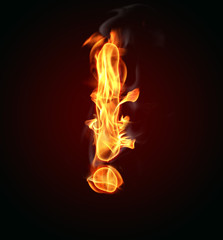 Fire symbol of exclamation mark