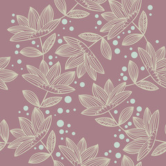 vector flower and Leaf retro pattern