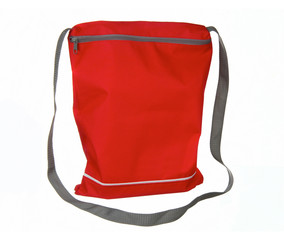 small red sport bag isolated on white