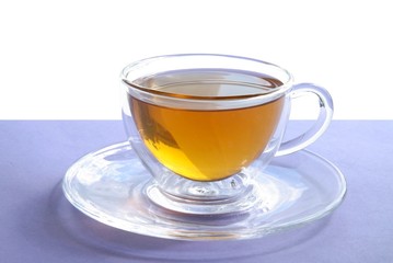 green tea in a glass transparent cup