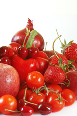 Red fruits and vegetables