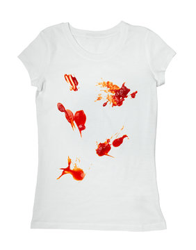 Ketchup Stain Dirty T Shirt Clothing