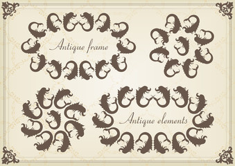 Vintage frames and elements illustration