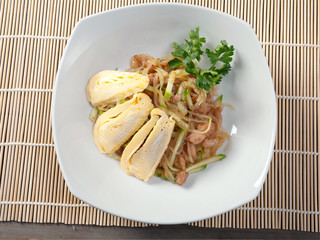 Chinese salad with spicy meat and vegetable
