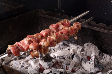 cooking meat  barbecue