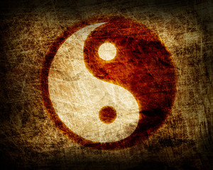 yin and yang glowing symbol