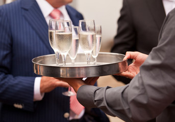 waiter serving at a party