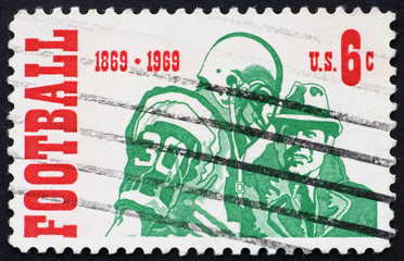 Postage stamp USA 1969 Football Player and Coach