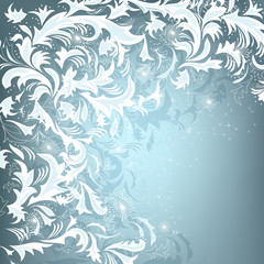 Fototapeta na wymiar Beautiful winter background with hoar-frost motive.