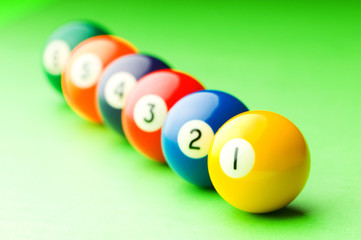 Pool balls on the table