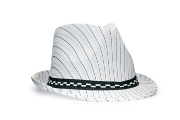 White lined hat isolated