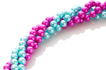 Abstract with colourful pearl necklaces