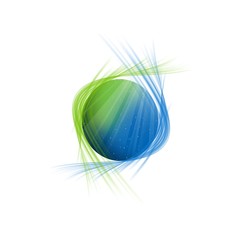 BOULE CERCLE BLEU VERT