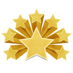 star recycled paper stick on white background