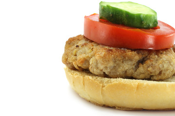 Cutlet and loaf with tomato