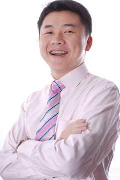 Asian business man smiling