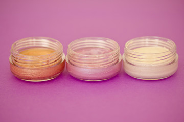 make up: brush and colourful eyeshadows