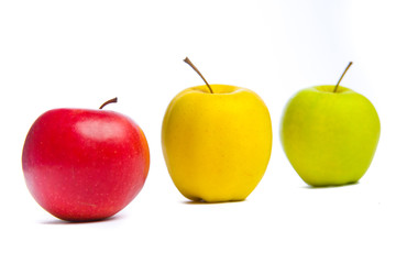 Three apples. Studio shot.