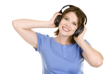 woman listening to music