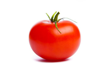 fresh ripe tomato isolated on white background