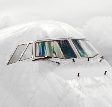 Detail Of Aircraft Nose With Cockpit Window