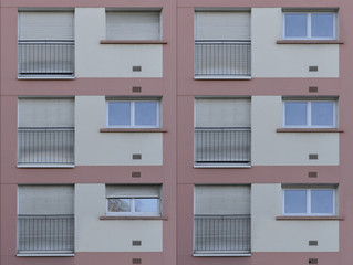 Little and large windows with closers wall texture