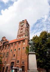 Nicolaus Copernicus monument in Torun,Poland - obrazy, fototapety, plakaty