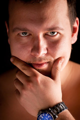 Fototapeta premium Man portrait. Close up.