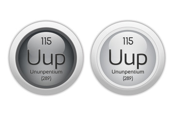 Ununpentium - two glossy web buttons