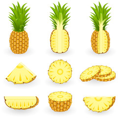 Icon Set Pineapple - obrazy, fototapety, plakaty